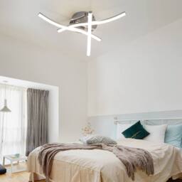 Goeco LED Ceiling Lights, Elegant Curved Design Ceiling Light, 4500K in Silver - thumbnail 2