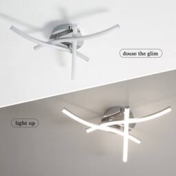 Goeco LED Ceiling Lights, Elegant Curved Design Ceiling Light, 4500K in Silver - thumbnail 5