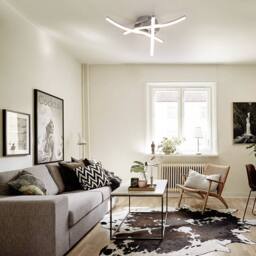 Goeco LED Ceiling Lights, Elegant Curved Design Ceiling Light, 4500K in Silver - thumbnail 9