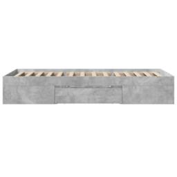 Berkfield Home Durable Bed Frame without Mattress Concrete Grey 90x200cm Enginee - Size: 90x200 cm - thumbnail 6