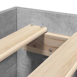 Berkfield Home Durable Bed Frame without Mattress Concrete Grey 90x200cm Enginee - Size: 90x200 cm - thumbnail 9