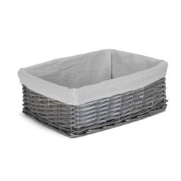 Red Hamper Wicker Antique Wash Storage Basket with White Lining - Size: Large - thumbnail 1