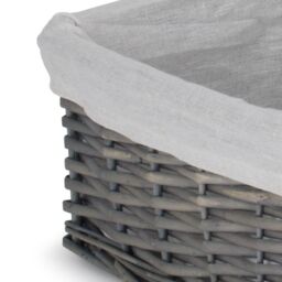 Red Hamper Wicker Antique Wash Storage Basket with White Lining - Size: Large - thumbnail 2