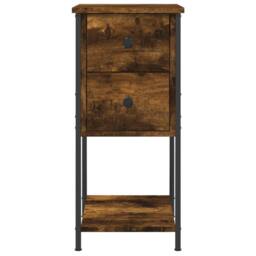 Berkfield Home Durable Bedside Cabinets 2 pcs Smoked Oak 32x42x70 cm Engineered Wood in Brown - Size: 32 x 42 x 70 cm - thumbnail 7