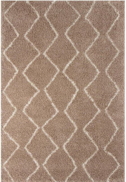 THE RUGS Moroccan Soft Shaggy Rugs & Runners Beige & Ivory Living Room - Size: 180 cm x 270 cm - image 1
