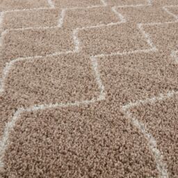 THE RUGS Moroccan Soft Shaggy Rugs & Runners Beige & Ivory Living Room - Size: 180 cm x 270 cm - thumbnail 3