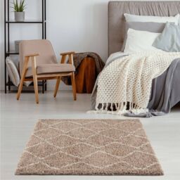THE RUGS Moroccan Soft Shaggy Rugs & Runners Beige & Ivory Living Room - Size: 180 cm x 270 cm - thumbnail 7