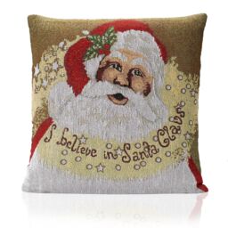 Luxury Living Christmas I Believe Decorative Cushion With Pad 45cm x 45cm in Red - Size: 45 cm x 45 cm