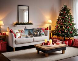 Luxury Living Christmas I Believe Decorative Cushion With Pad 45cm x 45cm in Red - Size: 45 cm x 45 cm - thumbnail 2