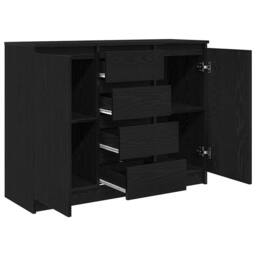 Berkfield Home Sideboard with Drawers Black Oak 100.5x35x76 cm Engineered Wood - thumbnail 5
