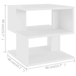 Berkfield Home Side Table White 40x40x40 cm Engineered Wood - Size: 40 x 40 x 40 cm - thumbnail 6