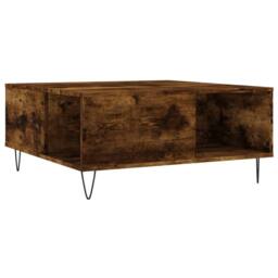 Berkfield Home Modern Coffee Table Smoked Oak 80x80x36.5 cm Engineered Wood in Brown - thumbnail 6