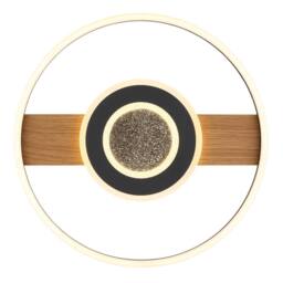 Netlighting Pikara 40.5cm Semi Flush Ceiling Light Wood Look 2x LED 3000K in Brown - thumbnail 3