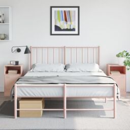Berkfield Home Bedside Cabinets 2pcs Pink 34.5x39x62 cm Steel