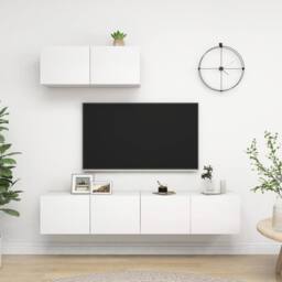Berkfield Home TV Cabinets 3 pcs White Engineered Wood - thumbnail 2