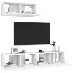 Berkfield Home TV Cabinets 3 pcs White Engineered Wood - thumbnail 3