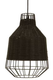 Orsina Rattan Pendant Lamp, Durable in Black - thumbnail 3