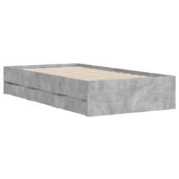 Berkfield Home Bed Frame with Drawers without Mattress Concrete Grey 90x200 cm - thumbnail 4