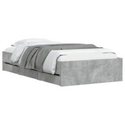 Berkfield Home Bed Frame with Drawers without Mattress Concrete Grey 90x200 cm - thumbnail 3