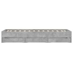 Berkfield Home Bed Frame with Drawers without Mattress Concrete Grey 90x200 cm - thumbnail 7