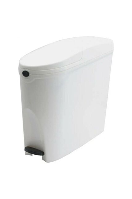 ProKleen White Pedal Operated Toilet Sanitary Bin 20 Litre Capacity - image 1