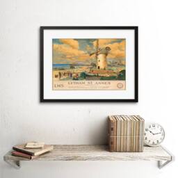 "Artery8 England Lancashire Lytham St Annes Windmill 12x16"" Framed Art Print - Size: W12"" x H16""" - thumbnail 2