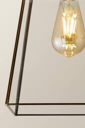ValueLights Susie Glass Lantern Lamp Shade Flush Ceiling Light with Filament Bulb in Bronze - thumbnail 4