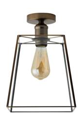ValueLights Susie Glass Lantern Lamp Shade Flush Ceiling Light with Filament Bulb in Bronze - thumbnail 6