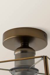 ValueLights Susie Glass Lantern Lamp Shade Flush Ceiling Light with Filament Bulb in Bronze - thumbnail 5