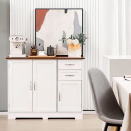 Costway Buffet Cabinet Kitchen Modern Storage Cabinet with Adjustable Shelf - thumbnail 3
