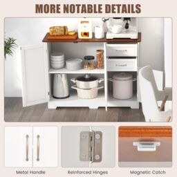 Costway Buffet Cabinet Kitchen Modern Storage Cabinet with Adjustable Shelf - thumbnail 6