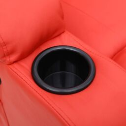 More4Homes Caesar Bonded Leather Recliner Rocking Swivel Heat & Massage Chair in Red - thumbnail 3