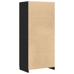 Berkfield Home Black Oak Wardrobe 80x52x180 cm Made of Engineered Wood - Size: 80 x 52 x 180 cm - thumbnail 6