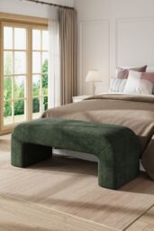 Living and Home Green Chic Modern Ottoman Bench - thumbnail 2