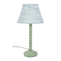 ValueLights Bobbins Sage Green Table Lamp with Tapered Fabric Pleasted Lamp Shade in Pale Green - thumbnail 2
