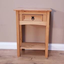 FORGEVIO Console Table 1 Drawer Mexican Solid Wood Pine in Brown - thumbnail 2