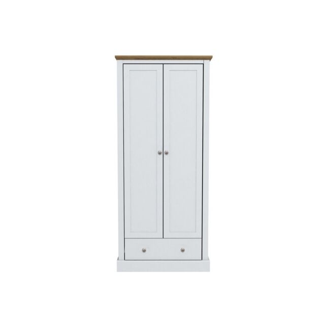 Lemon Pavilion Furniture Devon 2 Door Wardrobe - L56 x W79.7 x H181.5 cm - White - Size: 1 Pack - image 1