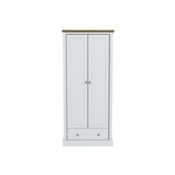 Lemon Pavilion Furniture Devon 2 Door Wardrobe - L56 x W79.7 x H181.5 cm - White - Size: 1 Pack - thumbnail 1