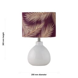 First Choice Lighting Tuscan - White Ceramic Lamp with Tropical Burgundy Shade - thumbnail 5