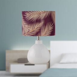 First Choice Lighting Tuscan - White Ceramic Lamp with Tropical Burgundy Shade - thumbnail 3