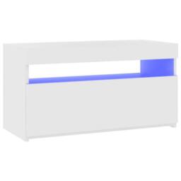 Berkfield Home TV Cabinet with LED Lights High Gloss White 75x35x40 cm - Size: 75 x 35 x 40 cm - thumbnail 7