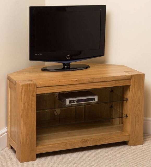 Thats Furniture Kuba Solid Oak Corner TV Unit with Storage in Light Oak - image 1