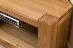 Thats Furniture Kuba Solid Oak Corner TV Unit with Storage in Light Oak - thumbnail 4