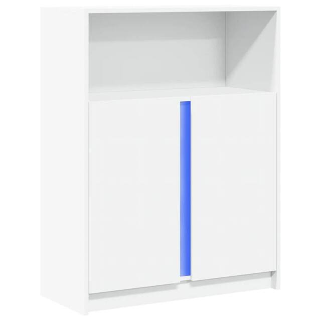 Berkfield Home Sideboard with LED White 77x34x100 cm Engineered Wood - Size: 77 x 34 x 100 cm - image 1