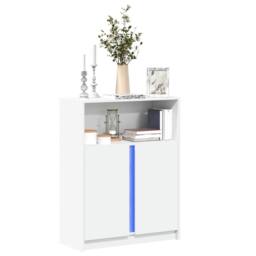 Berkfield Home Sideboard with LED White 77x34x100 cm Engineered Wood - Size: 77 x 34 x 100 cm - thumbnail 2