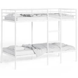 Berkfield Home Bunk Bed without Mattress White 100x190 cm Steel - thumbnail 4