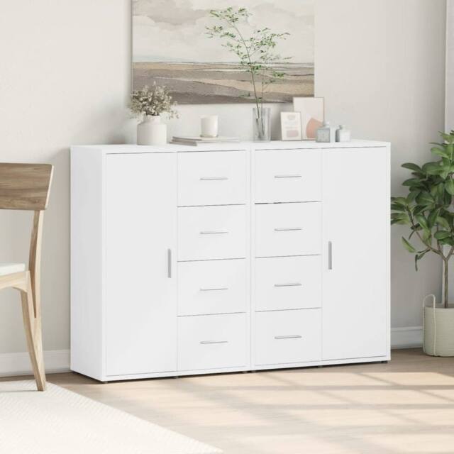 Berkfield Home Sideboards 2 pcs White 60x31x84 cm Engineered Wood - Size: 60 x 31 x 84 cm - image 1