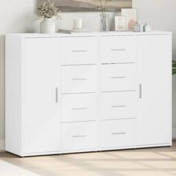 Berkfield Home Sideboards 2 pcs White 60x31x84 cm Engineered Wood - Size: 60 x 31 x 84 cm - thumbnail 2