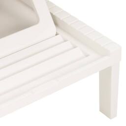Berkfield Home Sun Lounger Plastic White - thumbnail 6