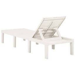 Berkfield Home Sun Lounger Plastic White - thumbnail 5